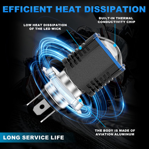 Nouveau projecteur Led lentille phare haut bas faisceau projecteur lentille H4 moto LED phare H4 lentille Led phare - Product Image 4