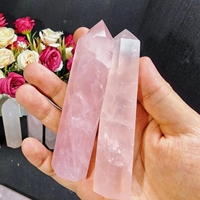 Hochwertige natürliche rosa Rosenquarz Obelisk Heil kristall Abschluss punkte Steinturm Zauberstäbe Fengshui