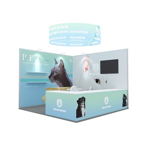 Cabina de feria comercial modular de aluminio personalizada de 10*10 pies con exhibición de pancarta de techo - Product Image 4