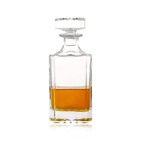 Vente chaude Carré Verre Whisky Carafe Whisky Verre Kit Ensemble Verre Bouteille De Vin