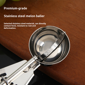 Prezzo di Fabbrica all'Ingrosso: Cucchiaio per <span class=keywords><strong>Gelato</strong></span> in Acciaio Inossidabile 304 con Meccanismo a Grilletto, per Impasto Biscotti, Palline di Melone, Palline di Frutta, Utensile da Forno - Product Image 5