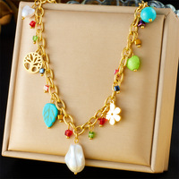Dubbellaags Roestvrijstalen Ketting Hart Zon Goud Kersenfruit Liefdeskompas Uniek Kompas Zon Design Mode Hanger