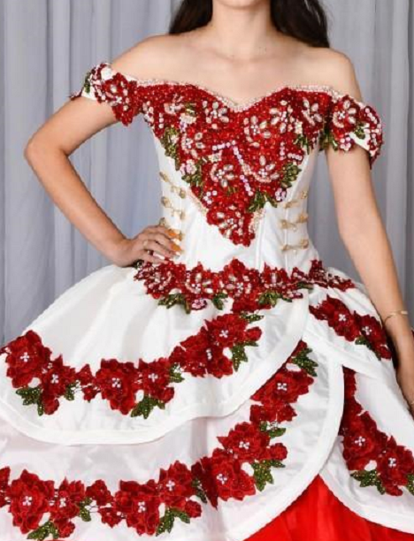 strapless open back dress Laser-cut organza flower petals mini dress main image 1