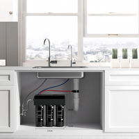 Purificateur d'eau compact manuel à 3 étages avec membrane UF de 1/4 pouce, ultrafiltration sous l'évier, coton PP, bloc de carbone pour