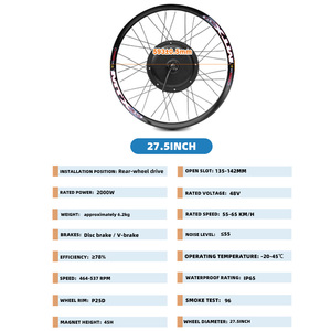 <span class=keywords><strong>Kit</strong></span> de Conversión de Batería de Litio para <span class=keywords><strong>Bicicleta</strong></span> Eléctrica |   Motor de buje sin escobillas de 48V y 2000W |   Rueda de 700c |   Acelerador giratorio |   LCD |   Freno de Disco - Product Image 3