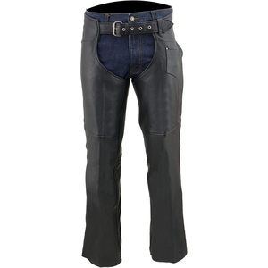 Chaps de moto 2025 en cuir noir de qualité supérieure pour hommes ML1115 avec poche à monnaie avant - Product Image 3