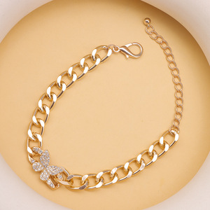 Conjunto de pulsera y tobillera con dijes de mariposa, diseño geométrico con engaste de garra de aleación de zinc, joyería de fiesta para mujer - Product Image 4