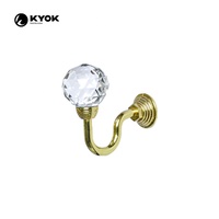 KYOK Crochets de rideau de douche dorés anti-rouille, faciles à installer, réglables, en forme de ligne, pour cordon de rideau romain