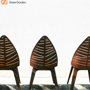 Chaise en acier Corten résistant à la rouille, design moderne ajouré, mobilier d'extérieur, décoration de jardin, patio, atelier/cour - Product Image 6