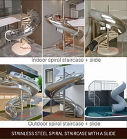 Escalier en colimaçon moderne pour intérieur, avec marches en bois massif et garde-corps en acier inoxydable, design élite, expédition directe