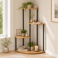 Meuble d'angle transfrontalier, support triangulaire pour plantes, étagère de rangement à quatre niveaux sur pied pour salon