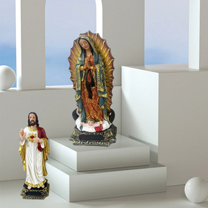 Regalo de Navidad, Figura Religiosa, Sagrada <span class=keywords><strong>Familia</strong></span>, Estatua Mexicana de la Virgen María, Decoración del Hogar, Escultura de la Virgen de Guadalupe, Artesanía de Resina - Product Image 3