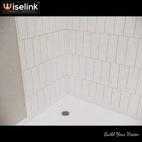 Panneau mural de douche en marbre coulé imitation pierre, motif vertical 4x12, pour salle de bain