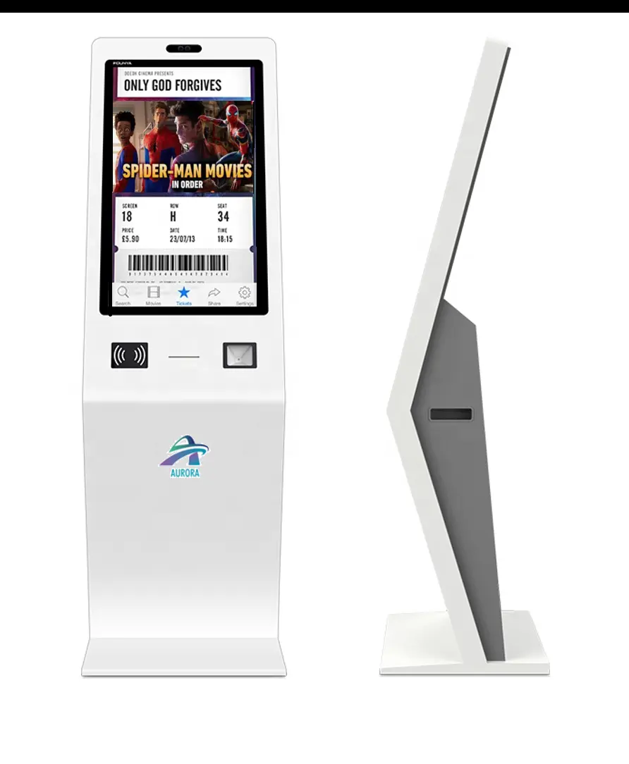 Tự động Xếp Hàng số hiển thị hệ thống kiosk LCD màn hình cảm ứng Vé máy in Dispenser tự dịch vụ thanh toán & đặt hàng thiết bị đầu cuối