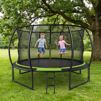 Trampoline d'extérieur de 14 pieds avec filet de sécurité, structure en acier robuste, pour enfants et adultes, tapis de saut pour jardin