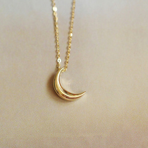 Collana girocollo a mezzaluna in acciaio inossidabile con catena a bambù, design delicato e piccolo a forma <span class=keywords><strong>di</strong></span> <span class=keywords><strong>luna</strong></span>, collana sportiva da donna corta con <span class=keywords><strong>luna</strong></span> crescente/declinante - Product Image 3