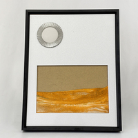 Plaque Métallique Argentée avec Sablier Orangé Doré à Effet Sable Mouvant, Trophée de Cérémonie, Récompense Professionnelle MH-FJ007