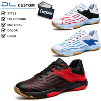 Zapatillas de Bádminton OEM Personalizadas Unisex con Tiras en Relieve, Malla Transpirable, Antideslizantes, Amortiguadoras, con Sistema de Cierre Rotatorio de un Segundo