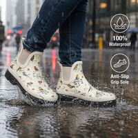 Bottes de pluie Chelsea pour femmes en caoutchouc recyclé, écologiques, imprimées sur mesure, vente en gros d'usine, pour le jardinage et les activités par temps humide