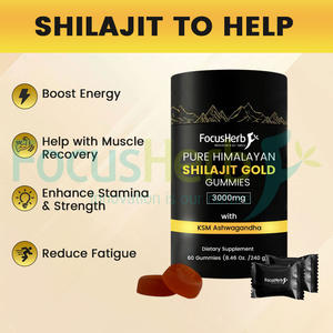 FocusHerb Gummies de Shilajit Pur de l'Himalaya de Qualité Or avec 100% Shilajit, 60 Gummies - Product Image 5