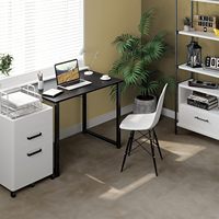 Bureau d'ordinateur moderne pliable de petite taille pour le travail et l'écriture, en mélamine, pour la maison
