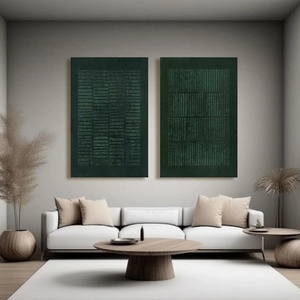 Cuadro Abstracto Grande Verde Wabi Sabi, Arte de Pared con Textura 3D Hecho a Mano en Lienzo Acrílico, Decoración Interior para Hotel o Tienda - Product Image 2