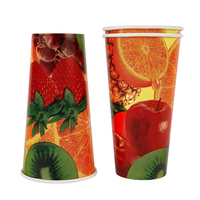 Gobelets en papier jetables à paroi simple, enduits de PE, pour boissons froides, fêtes, jus - Couleur et logo personnalisables, emballés en carton
