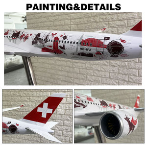 Modelo de Avión <span class=keywords><strong>Airbus</strong></span> <span class=keywords><strong>A350</strong></span>-<span class=keywords><strong>900</strong></span> de Swiss a Escala 1:55 para Coleccionistas - Material de Resina, Decoración de Exhibición de Gran Tamaño - Product Image 3