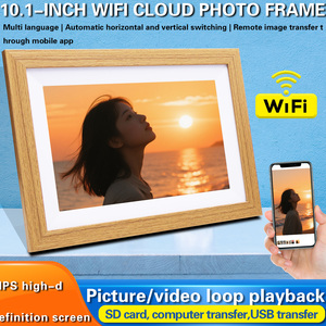 Khung ảnh kỹ thuật số thông minh 10.1 inch màn hình cảm ứng âm thanh máy nghe nhạc <span class=keywords><strong>video</strong></span> Album ảnh điện tử đồng hồ định dạng WIFI-MP4 Quà Tặng - Product Image 2