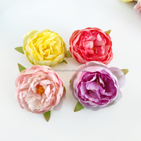Nouveau design 7cm Mini tête de fleur fleurs en soie artificielle tête bricolage mariage fleur mur fond Floral décor de noël