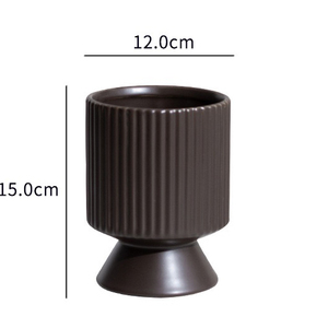 Macetas <span class=keywords><strong>para</strong></span> sala de estar, maceta vertical de cerámica, maceta suculenta moderna a rayas <span class=keywords><strong>para</strong></span> decoración de la casa, decoración del hogar - Product Image 5