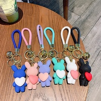Porte-clés Pendentif Sac Cadeau en Résine, Motif Lapin Blanc Amoureux, Mignon et Créatif, pour Femme, Couple, Animal, Cœur, Lapin