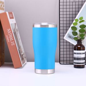 20oz 30oz 40oz Curve Tumbler Powder Coated Stainless Steel <b>Double</b> <b>Wall</b> Vacuum Insulated Mug with Lid - Product Image 2