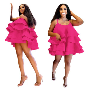 Vestido Maxi con Volantes y Abertura Alta al Hombro, Elegante Vestido de Noche para Mujer, Vestido Casual de Moda Africana para Mujer al por Mayor - Product Image 1