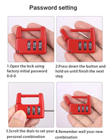 Xmm-8008 Mini cadenas numérique à combinaison à 3 chiffres en métal pour enfants, boîte à crayons, coffre-fort, journal intime, cadenas à mot de passe