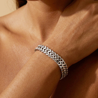 CLIORO Bracciale Unisex Impermeabile a Doppio Strato con Catena Intrecciata, Gioiello da Polso Trendy Hip Hop per Uso Quotidiano