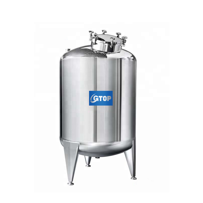 Санитарный вертикальный резервуар для хранения напитков, сока, молока из нержавеющей стали с колесиком