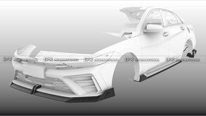 Extension de bas de caisse type aileron légère, compatible Hyundai Elantra Avante CN7 Facelift 2023 et modèles suivants, forme OEM, kit carrosserie latérale - Product Image 2