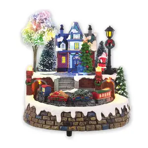 Animated Musical Village Light Up Room Decoration | Multi-Coloured LED Lights | Plays 8 Different Classic Christmas Songs