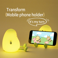 Lampe de nuit LED en silicone en forme de mangue, capteur tactile, rechargeable, lampe de nuit pour enfants