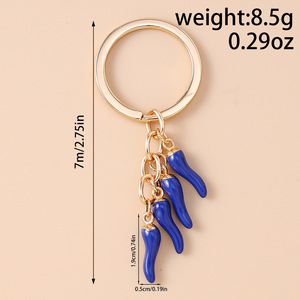 Llaveros con Colgante de Cuerno Italiano, Llavero con Colgante de Chile Rojo y Verde, Amuleto de Cornicello Italiano para Mujer, Regalos - Product Image 4