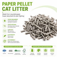 Litière pour chat en granulés de papier recyclé à faible teneur en poussière, ultra absorbante, contrôle des odeurs, biodégradable, jetable aux toilettes, écologique, légère