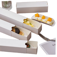 Boîte cadeau longue en carton blanc avec impression personnalisée pour pâtisseries, chocolats et macarons – Vente en gros, directement de l'usine