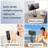 Nouveau support magnétique pour téléphone portable 2026 avec fixation à ressort pour bureau, rotation 360° °   Support de diffusion en direct pour téléphone portable, rotatif et portable, en forme de triangle