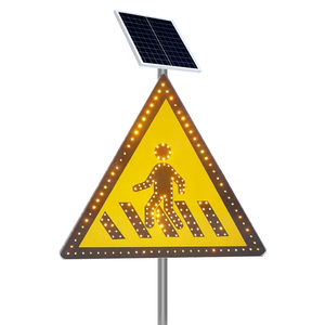 Chất lượng cao IP65 không thấm nước ngoài trời nhấp nháy LED năng lượng mặt trời dấu hiệu giao thông năng lượng mặt trời bảng hiệu điện cho giao thông - Product Image 1
