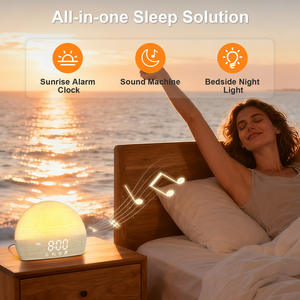 Réveil avec lever de soleil, 30 sons apaisants, lumière nocturne RVB, luminosité réglable sur 10 niveaux, 16 réglages de volume pour le sommeil - Product Image 2