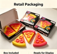 Jouet Squishy en forme de tranchette de pizza, TPR, doux, à presser, anti-stress, jouet sensoriel