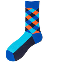 Chaussettes habillées en coton pour hommes, jacquard géométrique coloré à motif argyle, 10 styles, à carreaux, triangle, losange, fantaisie