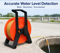 Indicateur de niveau d'eau portable pour puits profonds 0-600m, précision personnalisée ±1mm, jauge de niveau d'eau à règle en acier 30m-500m