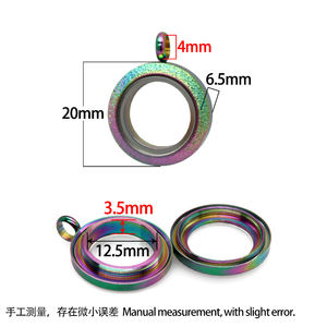 Medallón de cristal con memoria flotante de 20mm, tornillo giratorio esmerilado, collar con colgante de glaseado, acero inoxidable + medallón de cristal - Product Image 6